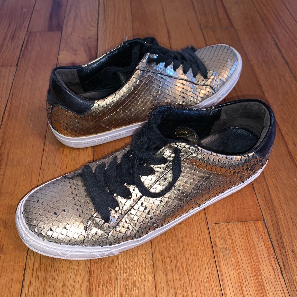 Gold Sequined Sneakers